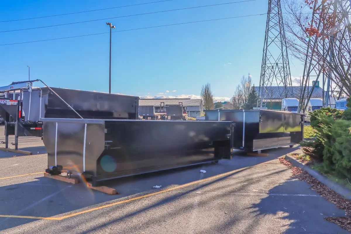 Roll-off dumpster ready for waste disposal at job site for 4 Yard Dumpster Rental in North Codorus